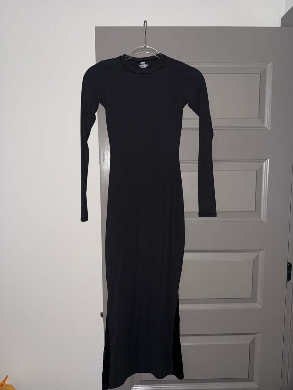 SKIMS Black Long-Sleeve Maxi Dress